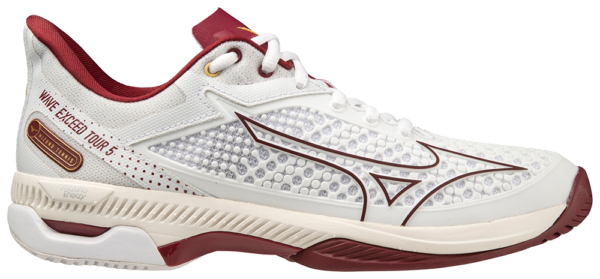 Mizuno Wave Exceed Tour 5 AC Women Padelsko (White/Cabernet/Papyrus) - 42